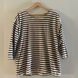 Madewell Striped 3/4 Long Sleeve Top